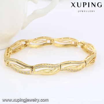 74468 Fashion Elegant 14k Gold-Plated CZ Diamond Imitation Jewelry Bracelet for Women